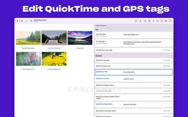 MetaVideo激活版V1.1.6 MacOS视频元数据编辑器