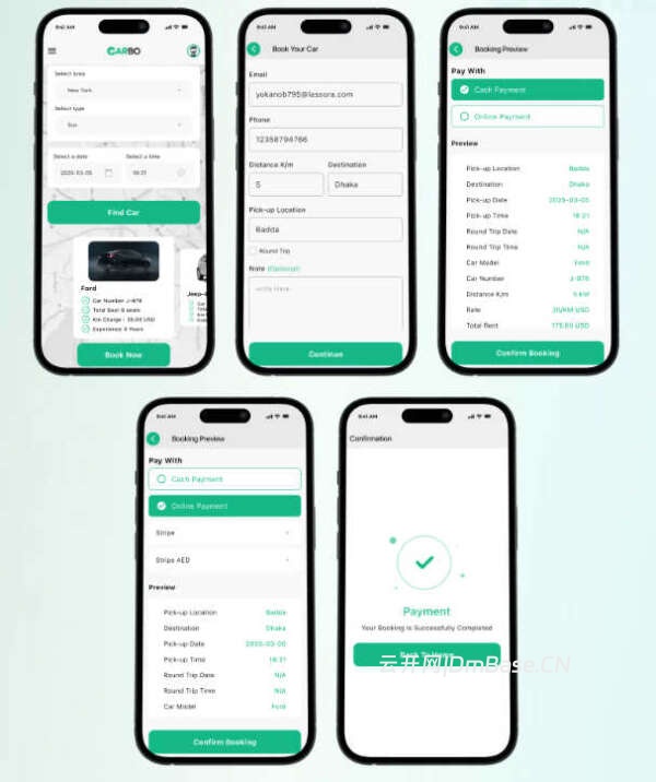 全开源汽车租赁及汽车预订APP源码/Web+App