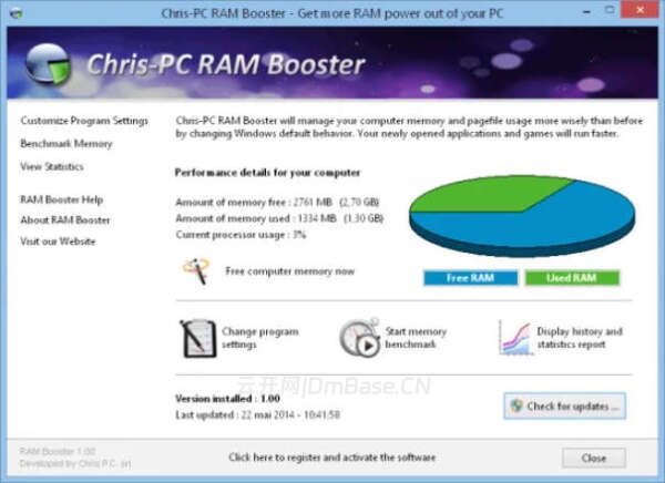 Chris-PC RAM Booster 7.26.0119 系统内存优化软件