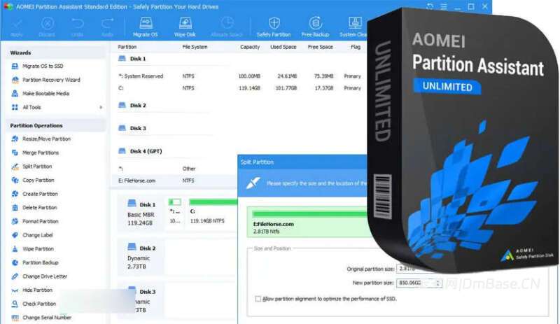 AOMEI Partition Assistant解锁版v10.10.1_磁盘分区管理_硬盘分区软件