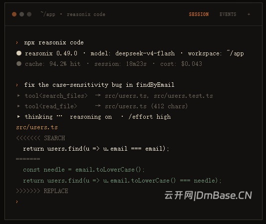 Reasonix v0.49_DeepSeek原生终端编程Agent
