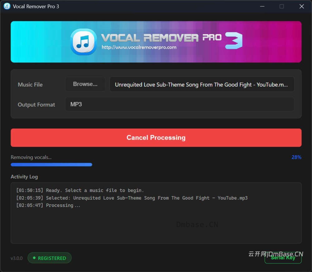 Vocal Remover Pro离线版v3.0.0_AI人声消除软件_附注册机