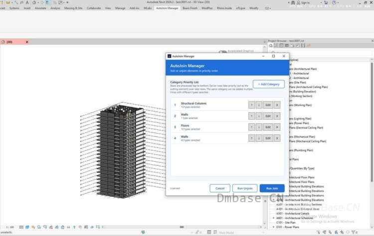 DesignLab AutoJoin Manager 1.0.0_Revit构件连接自动化插件
