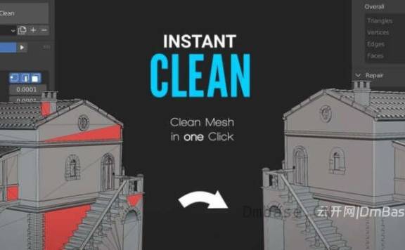 一键网格清理Blender插件_Instant Clean V2.2.5