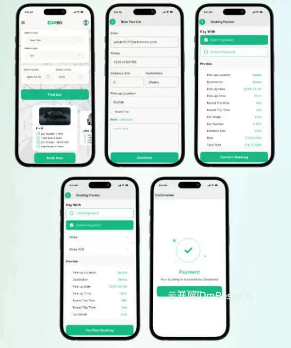 全开源汽车租赁及汽车预订APP源码/Web+App