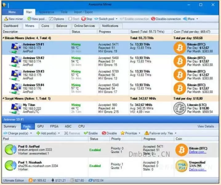 Awesome Miner Ultimate下载_多币种挖矿管理软件_v11.5.6